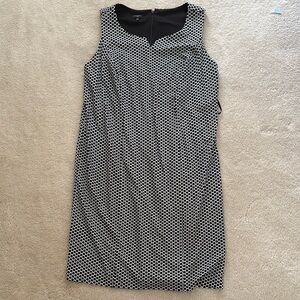 Talbots Plus Black & White Geometric Sleeveless Sheath Dress – Size 14W